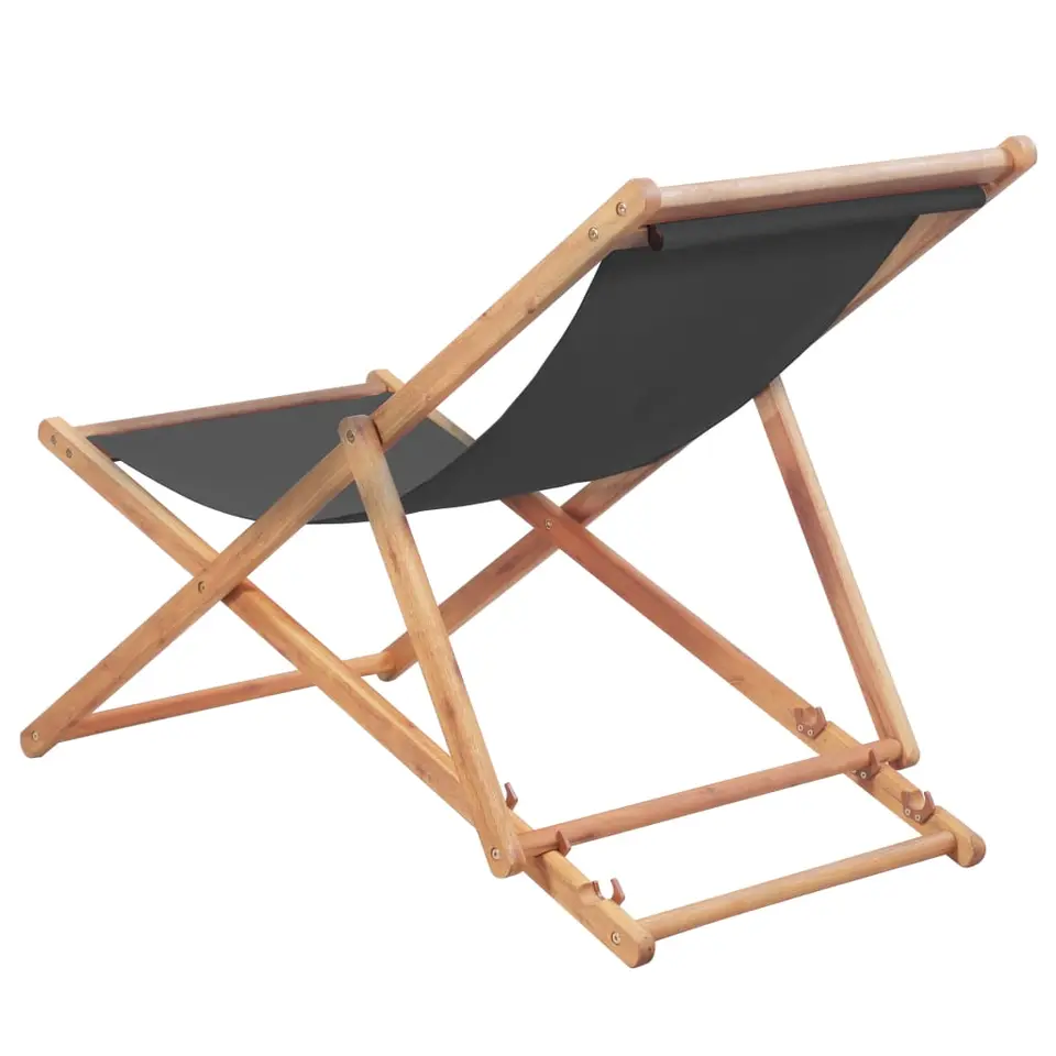 vidaXL - Strandstoel - Grijs - Stof