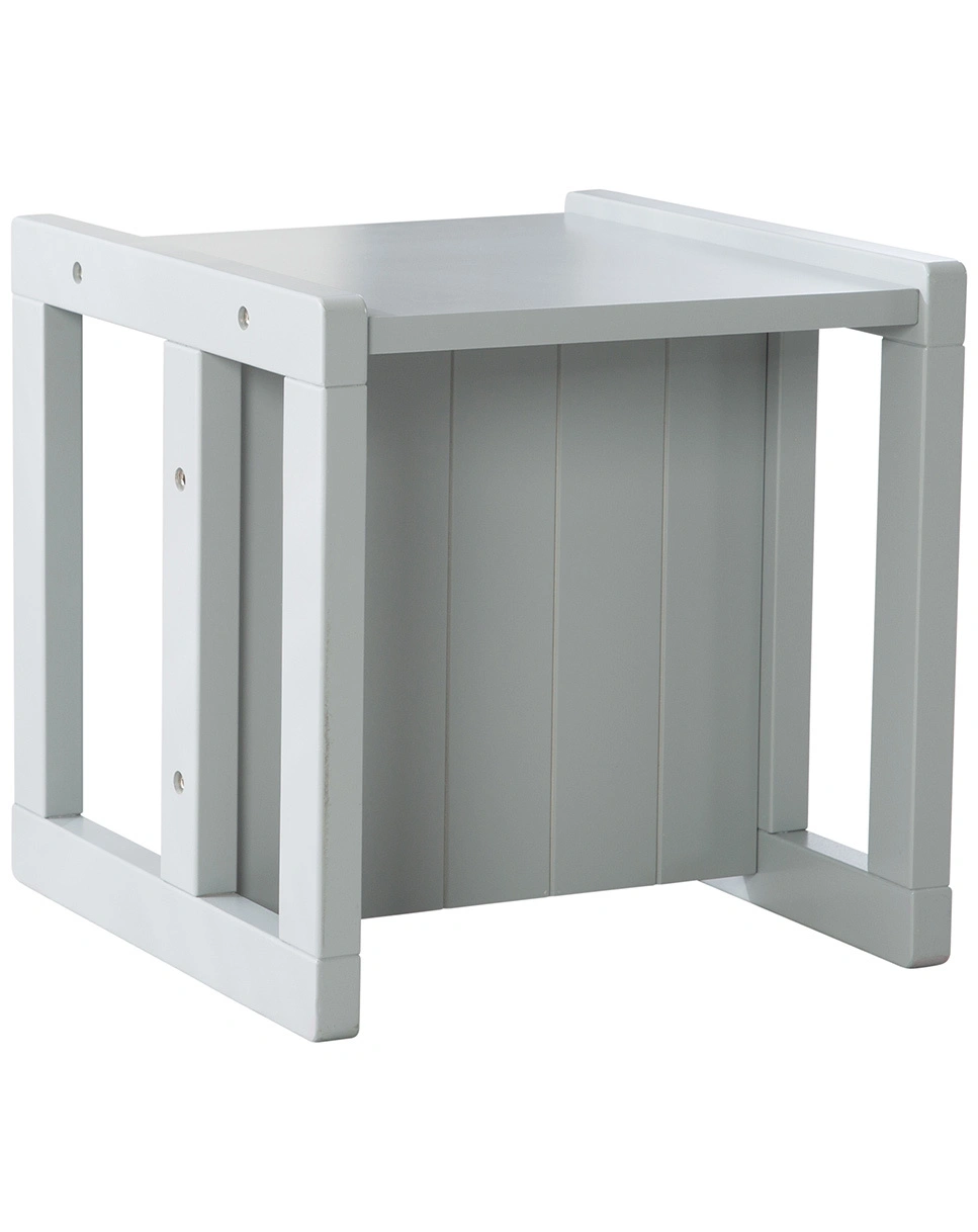 Kinderhocker LANDHAUSSTIL (Farbe: grau)