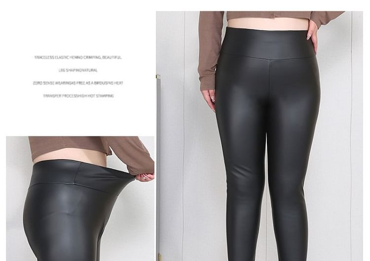 uliaque - Plus Size Kunstleren Leggings