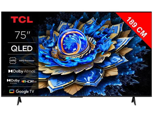 TCL - TV QLED 4K 189 cm 75T69C 4K QLED avec Google TV 2025