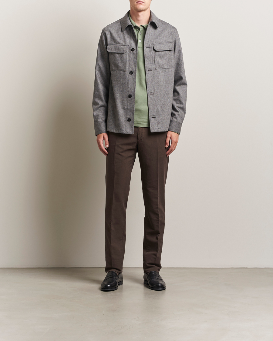 Incotex Flannel Overshirt Grey Melange