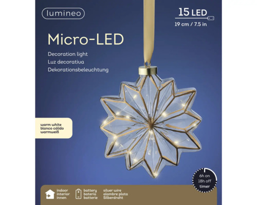 15 Micro-LED Bloemen Lumineo 19 cm Warm Wit