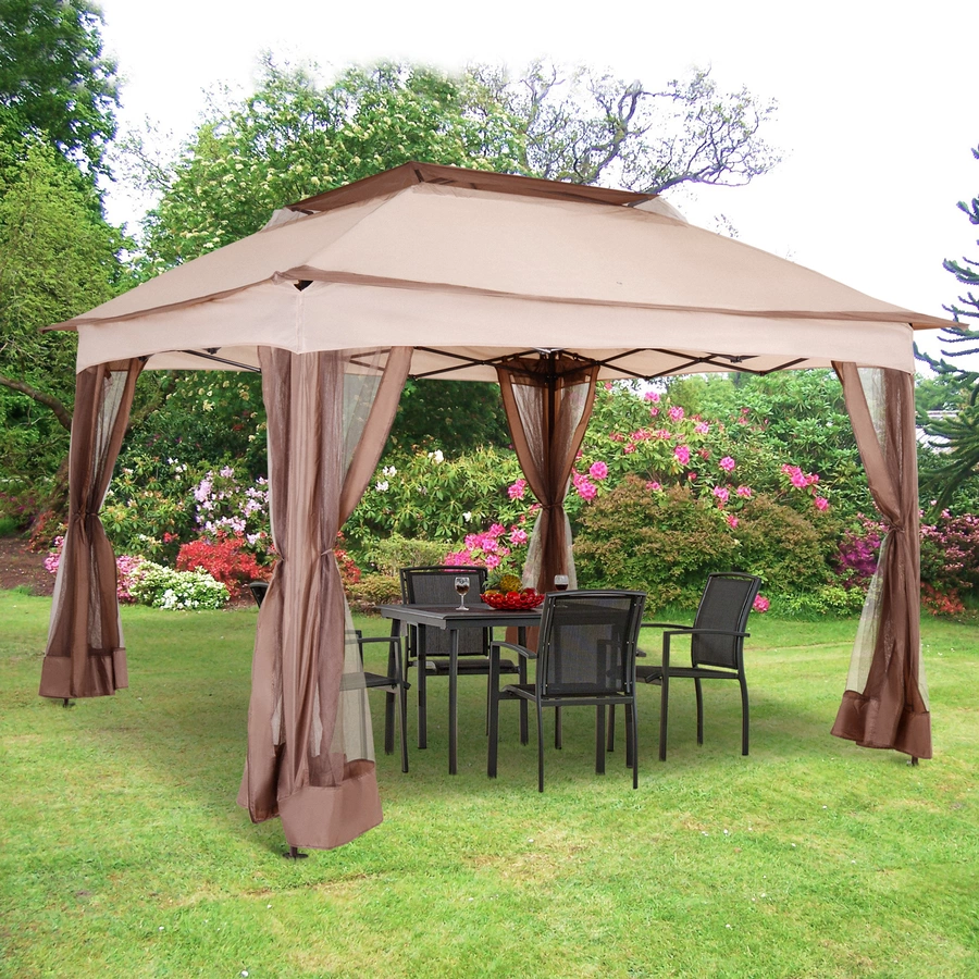 Outsunny Faltpavillon mit Seitenwänden khaki