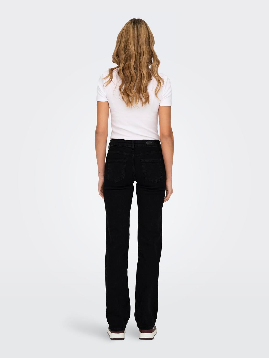 ONLBLUSH Mittlere Taille Gerade geschnitten Jeans Black Denim