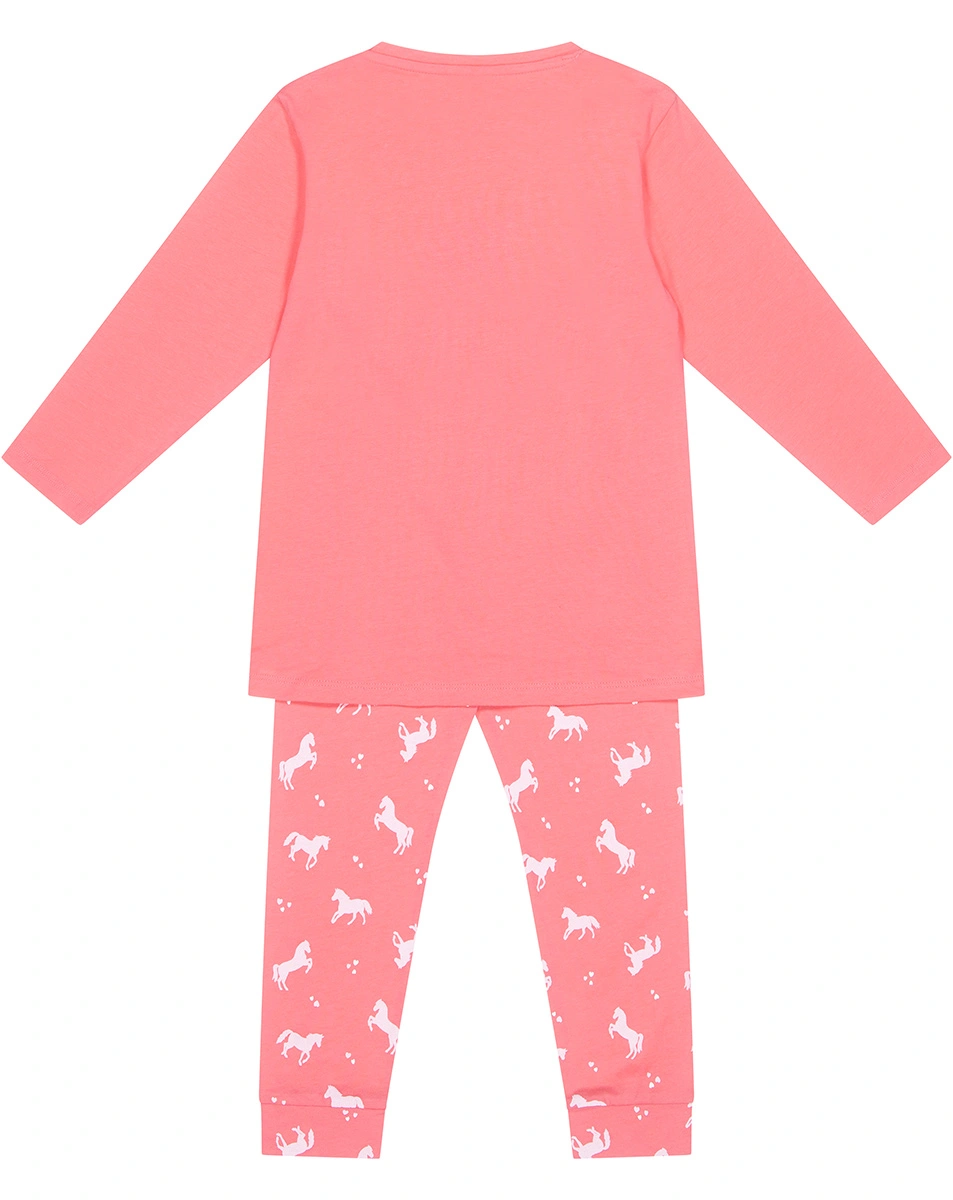 Schlafanzug HORSE lang in candy pink