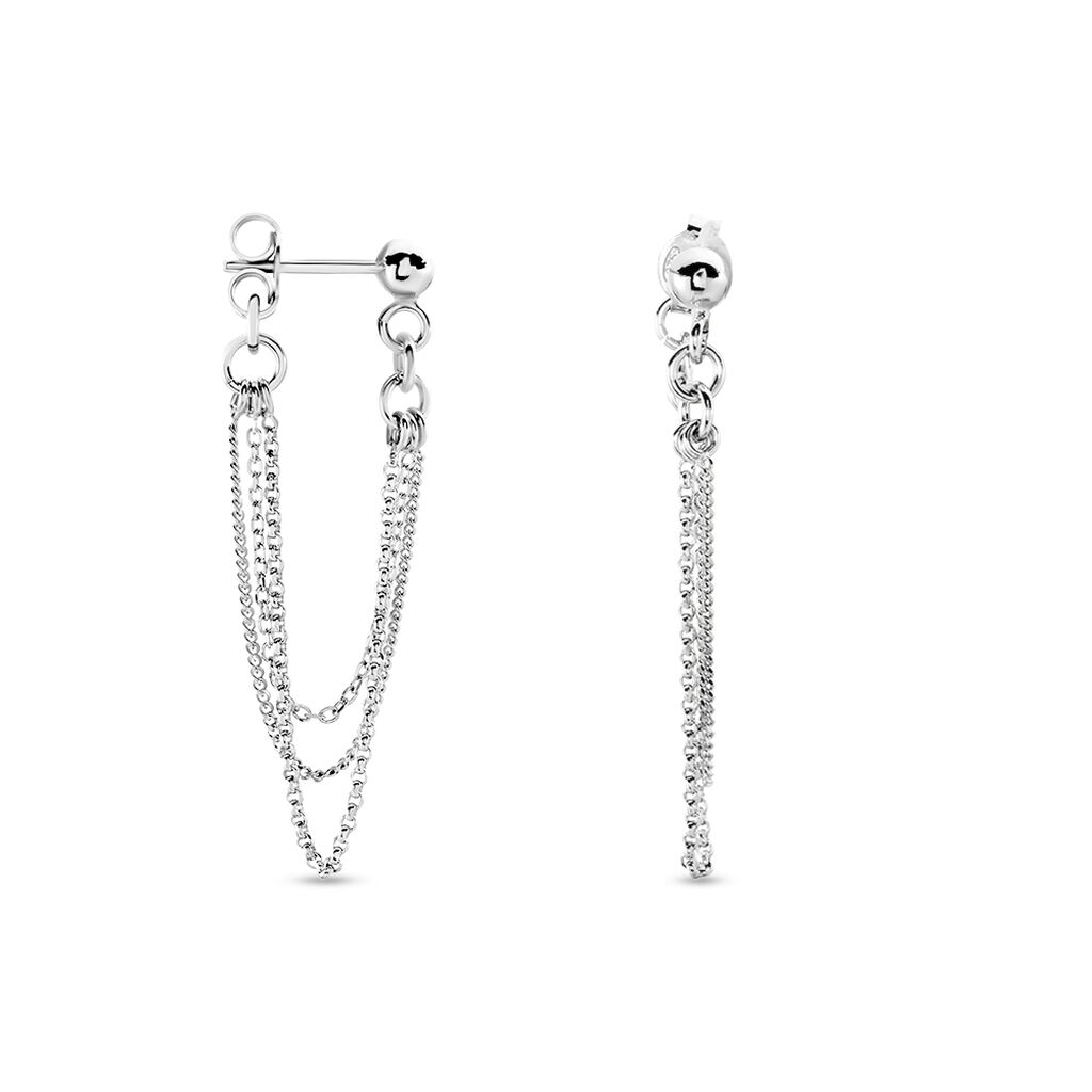 Boucles D'oreilles Pendantes Argent Blanc Novia
