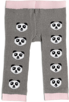 Skrållan Dukkeklær Tights og Sokker Panda, Grå/Rosa