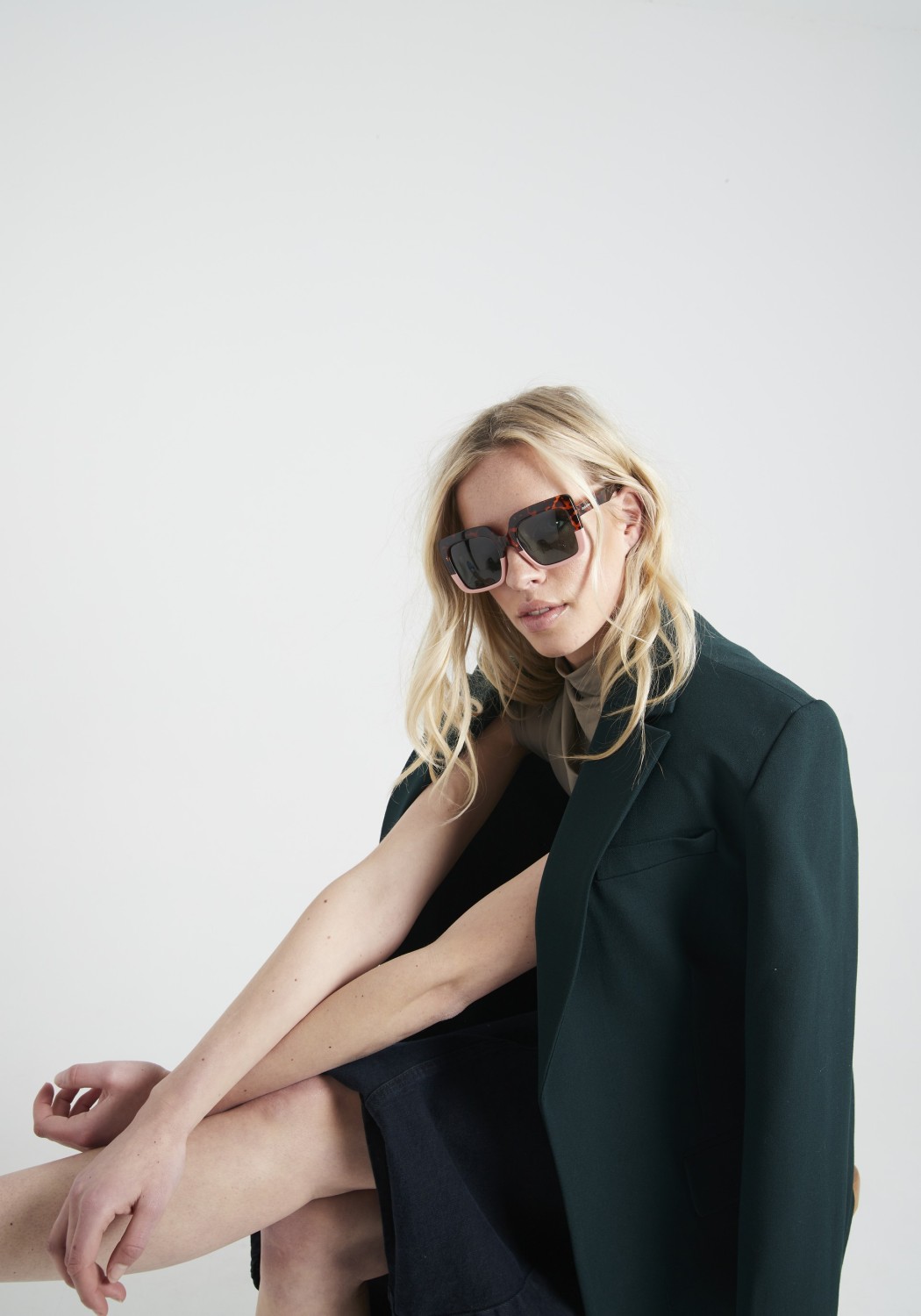 Parafina Sonnenbrille Oceano Pastel Peach Demi/Dark Green