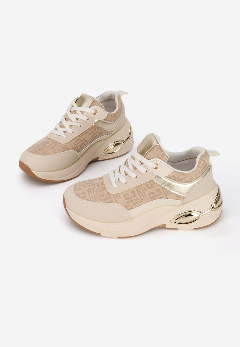 Baskets à plateforme beige Nezela