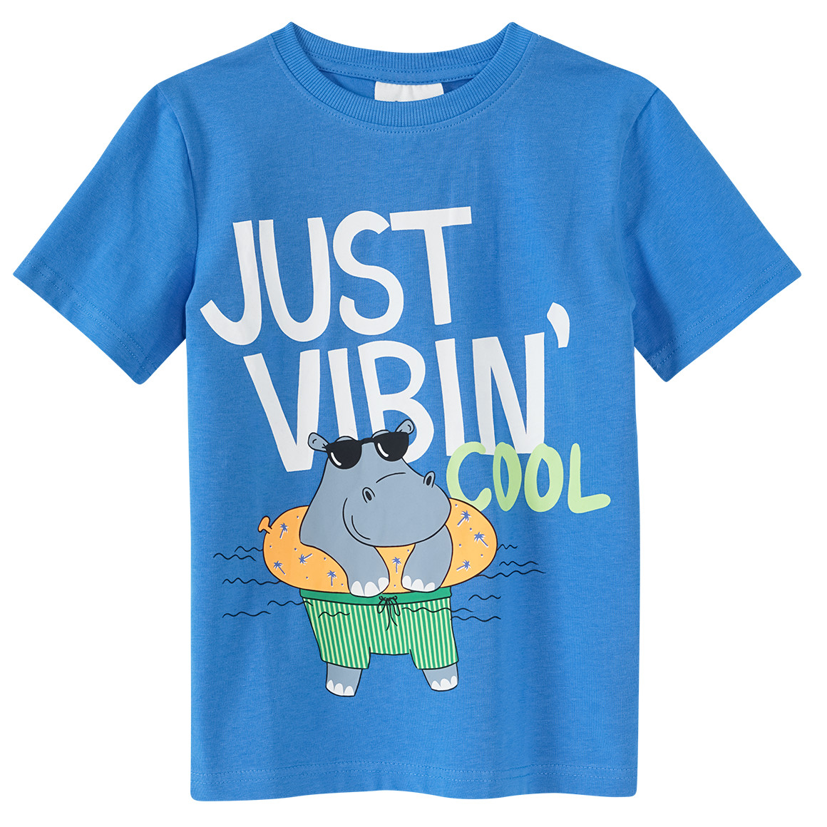 Famy 3 Jungen T-Shirts in verschiedenen Dessins blau / beige / hellgrün