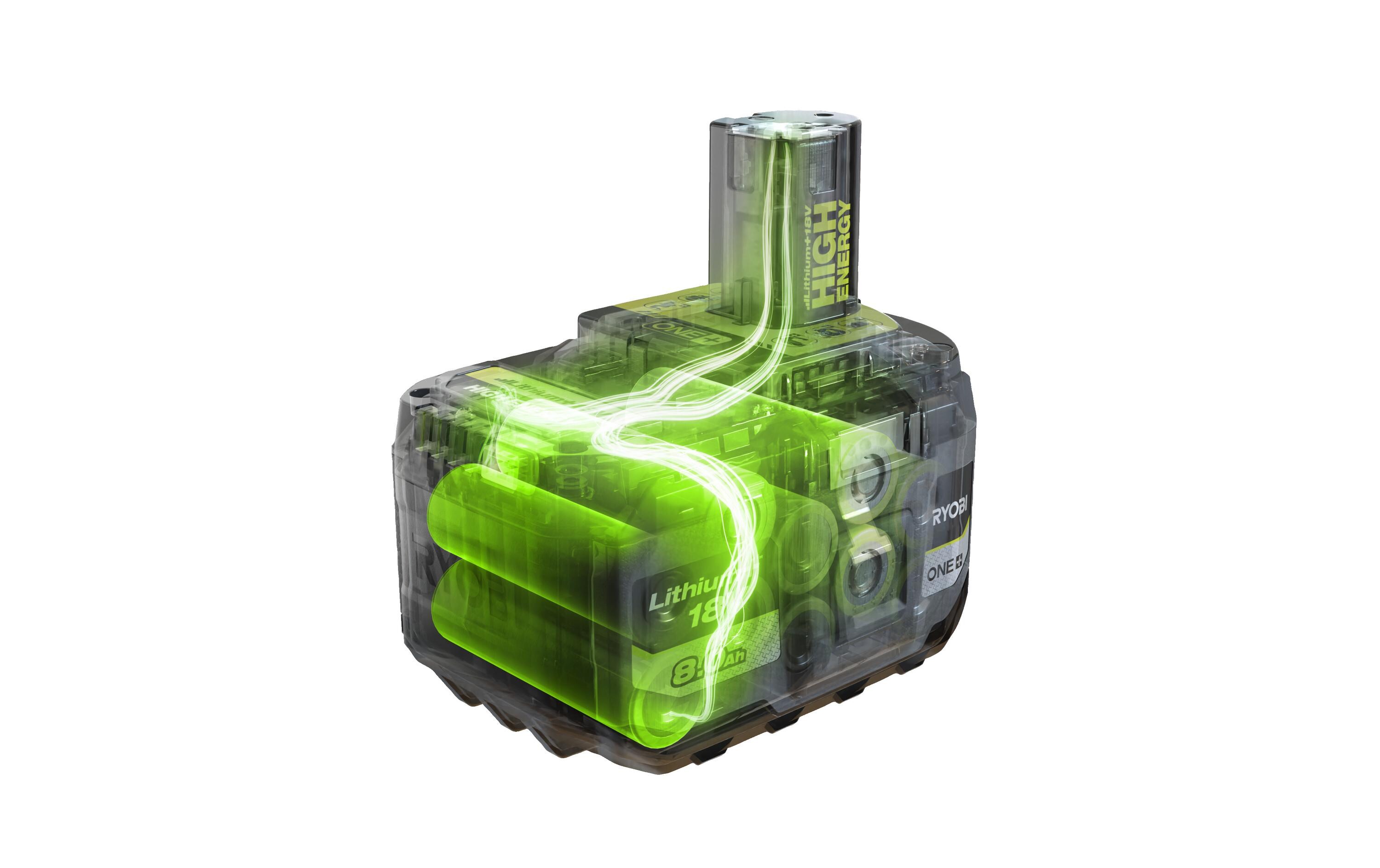 Akku RB1880T 18 V 8.0 Ah High Energy<br>Optimierte Lithium-Technologie für hohe Leistung und schnelle Ladezeiten