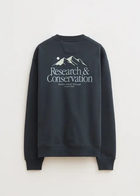 Sweater met print research blauw (PETROL)
