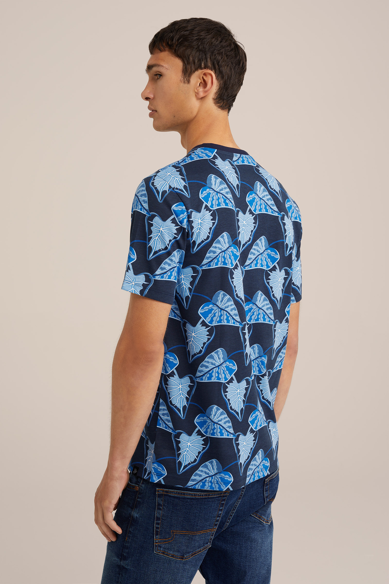 T-shirt met dessin WE Fashion Donkerblauw