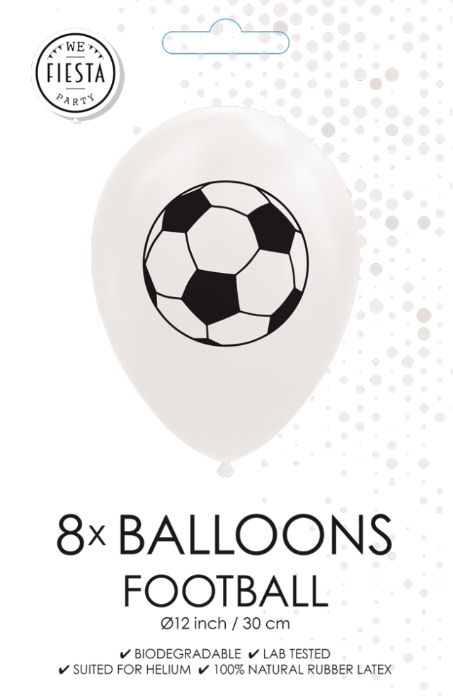 Witte Voetbal Ballonnen 30,5cm 8st