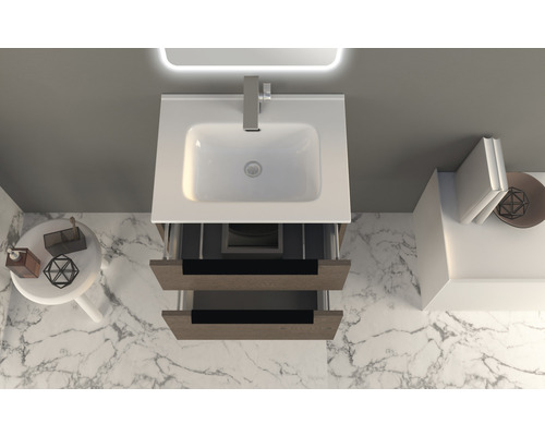 Badkamermeubel Baden Haus Urban BxHxD 60 x 62 x 46 cm Frontkleur: donker essenhoutdecor