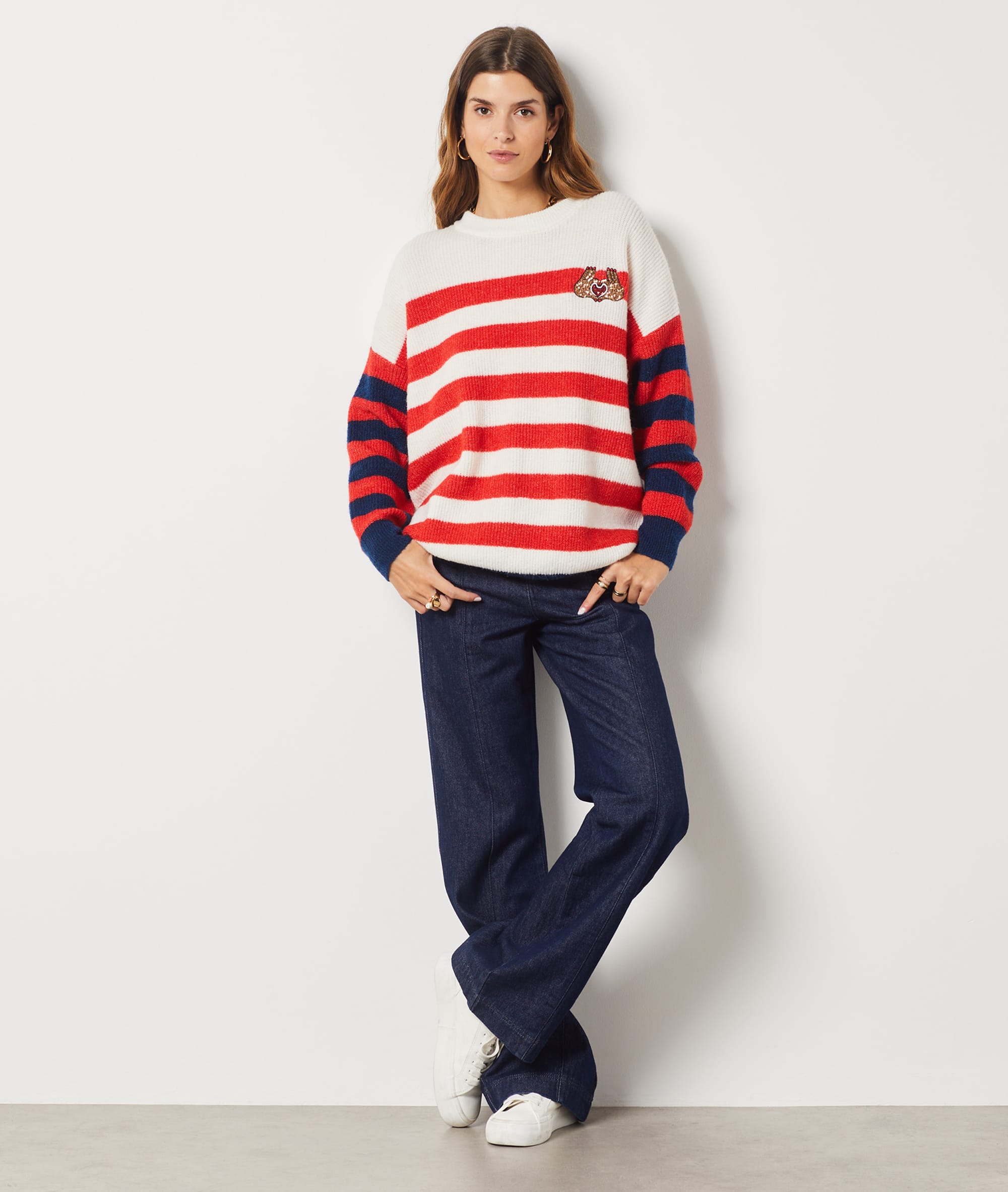 Pull en maille à rayures