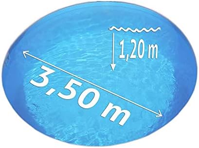POOL Total Rundpool Stahlwandbecken Ø 3,50 x 1,20 m, Folie blau 0,80 mm