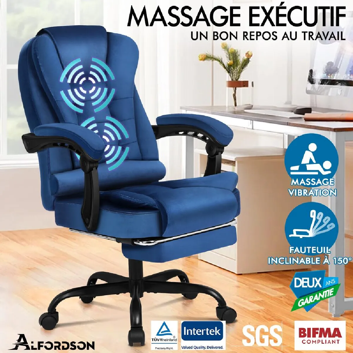 ALFORDSON Fauteuil de Bureau de Massage