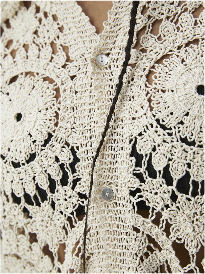 Object OBJPETRA L/S KNIT THROWOVER 132 Sandshell
