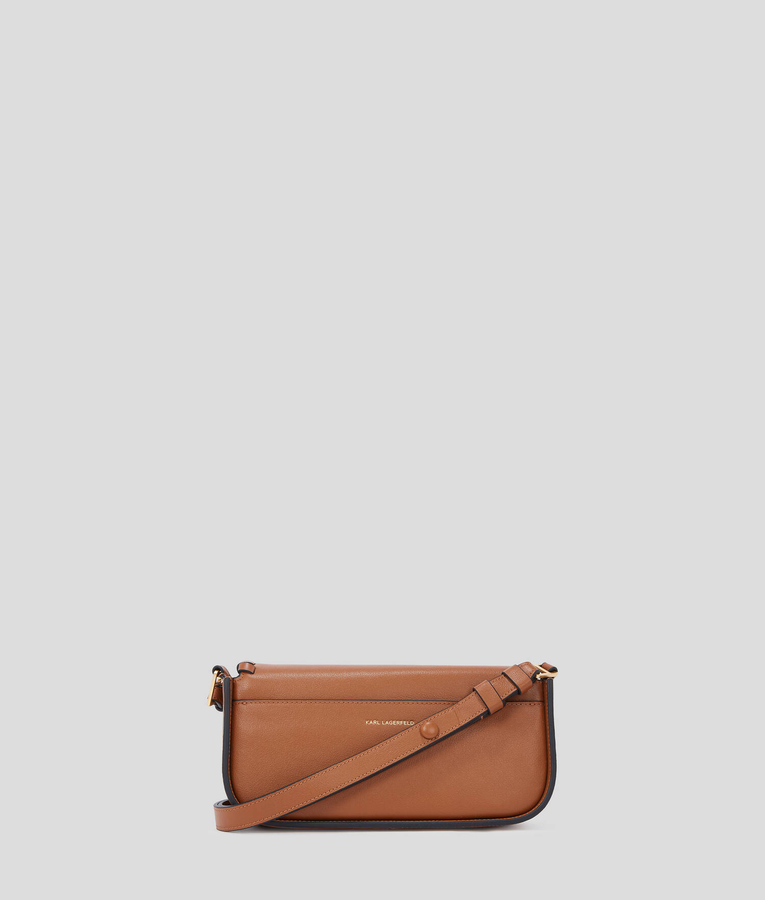 SAC BANDOULIÈRE AVEC SURPIQÛRES K/SIGNATURE - Tan foncé