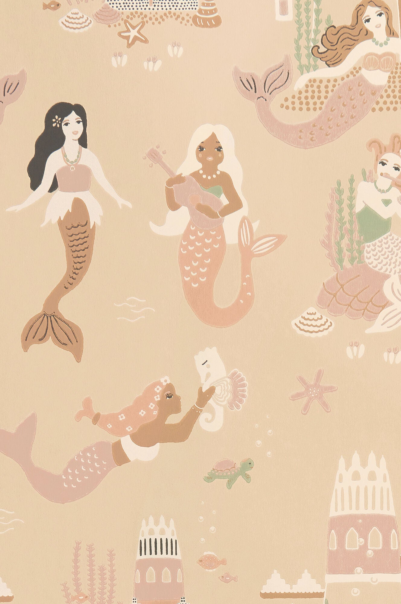 Majvillan Tapet Mermaid Reef, Sandy Beige
