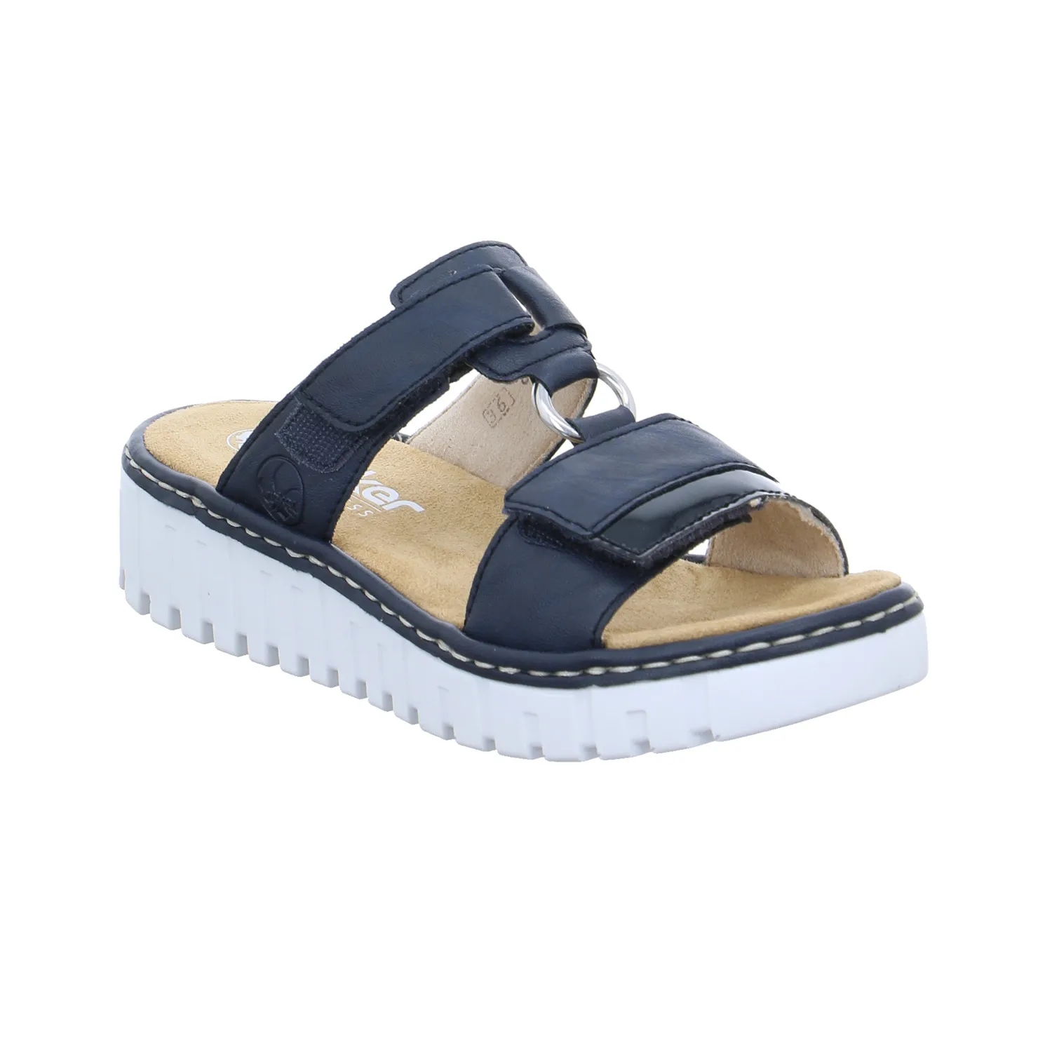 RIEKER Pantolette Blau Lederimitat
