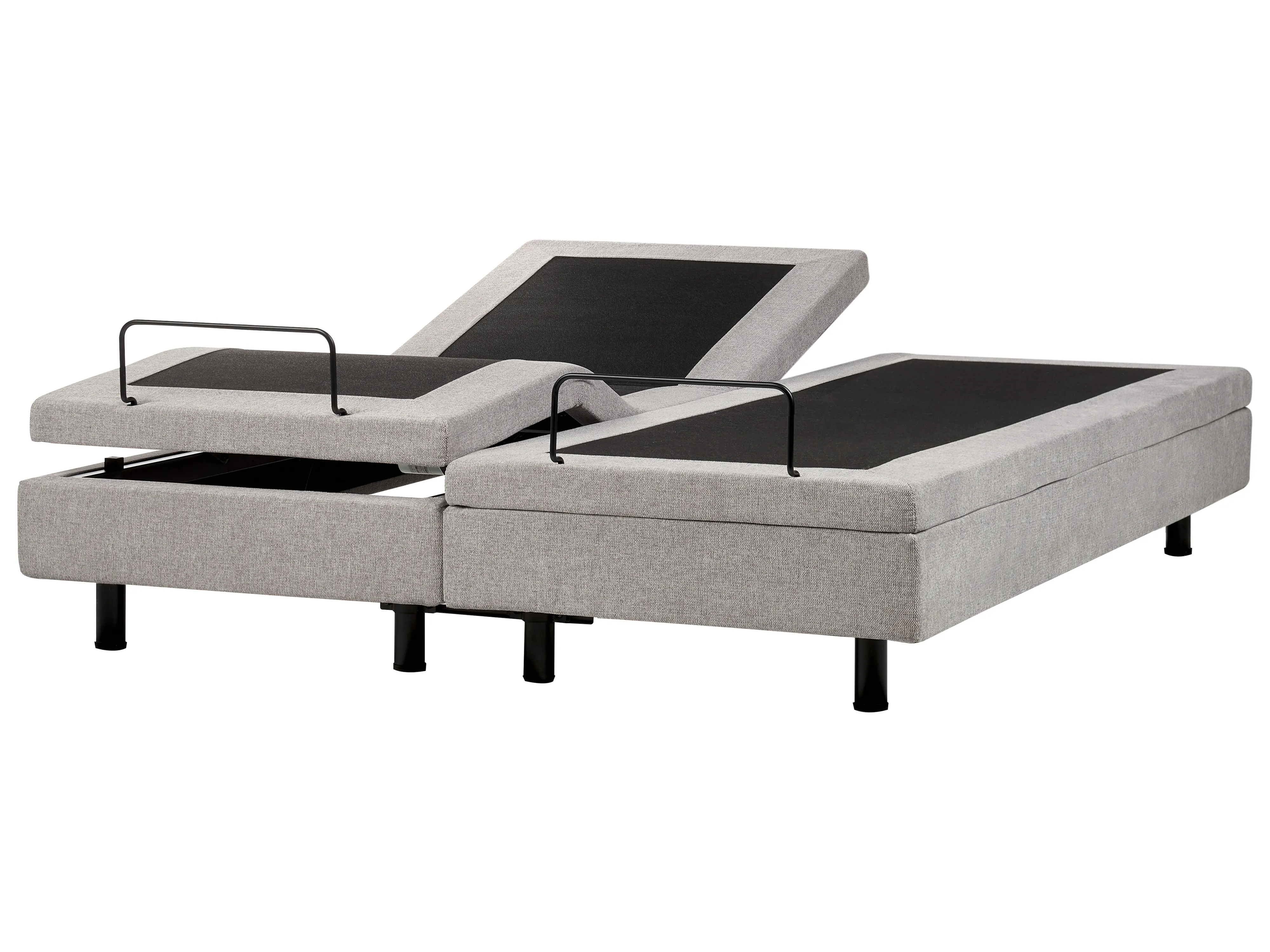 Verstelbaar bed zonder hoofdbord Stof DUKE 180 x 200 cm Lichtgrijs