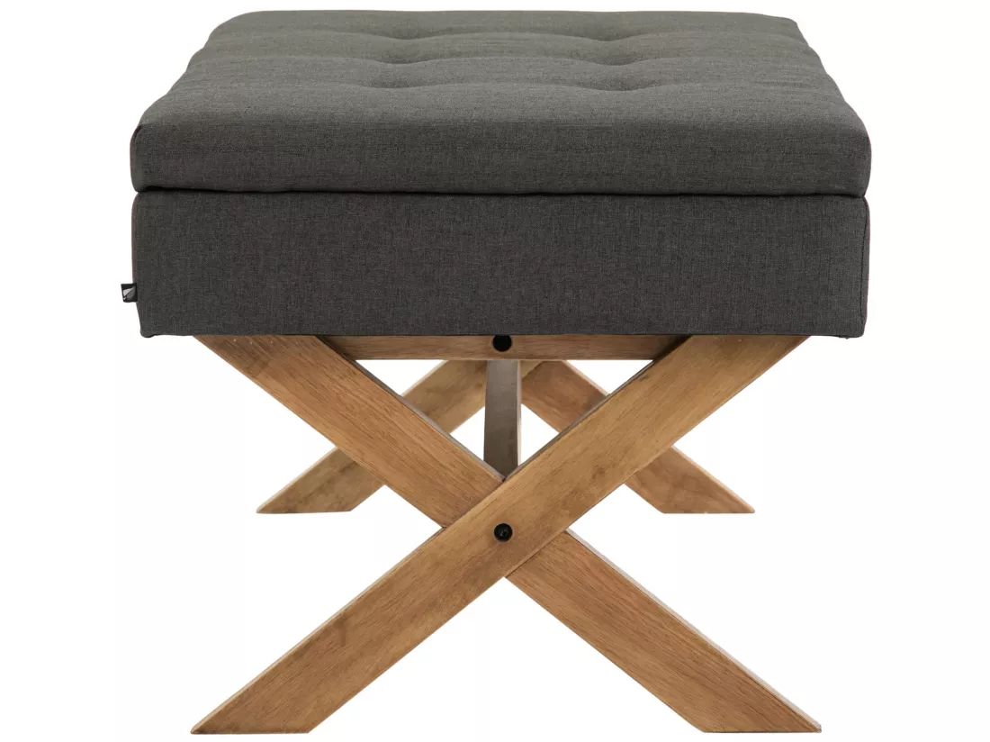 Banquette - Tissu & Bois - Gris foncé - Namaro
