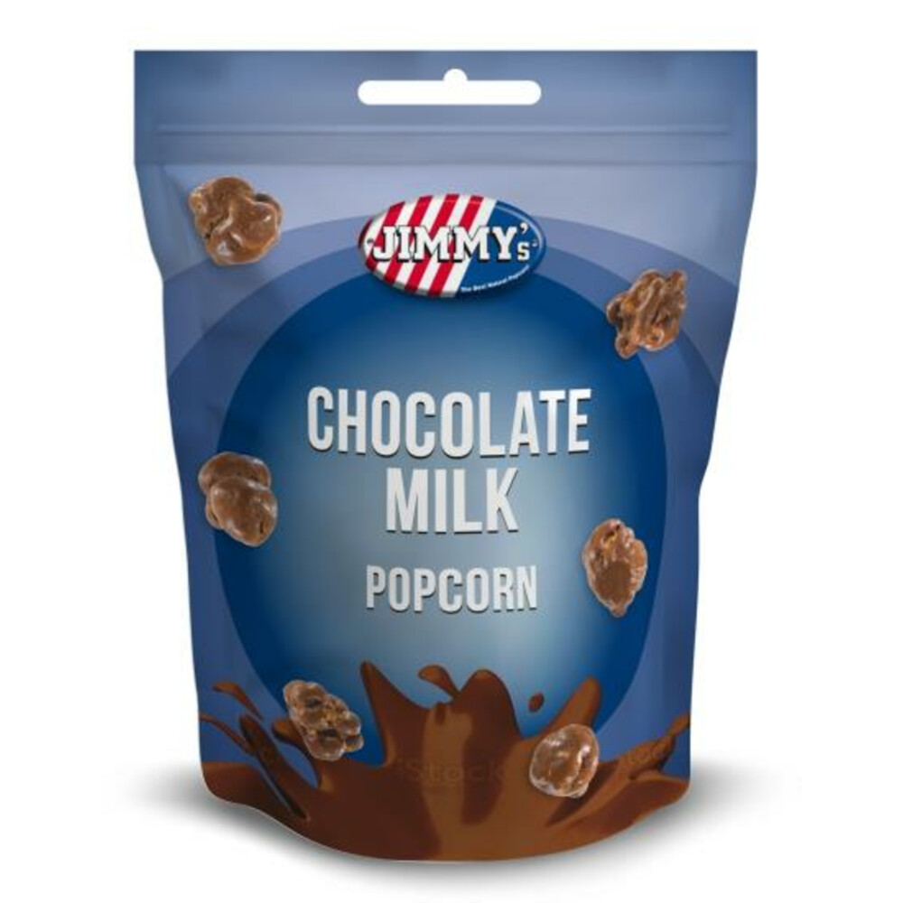 3x Jimmy's Popcorn Melk Chocolade Popcorn120 gr