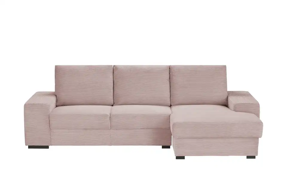 Ecksofa Rome Rosé rechts Cordstoff