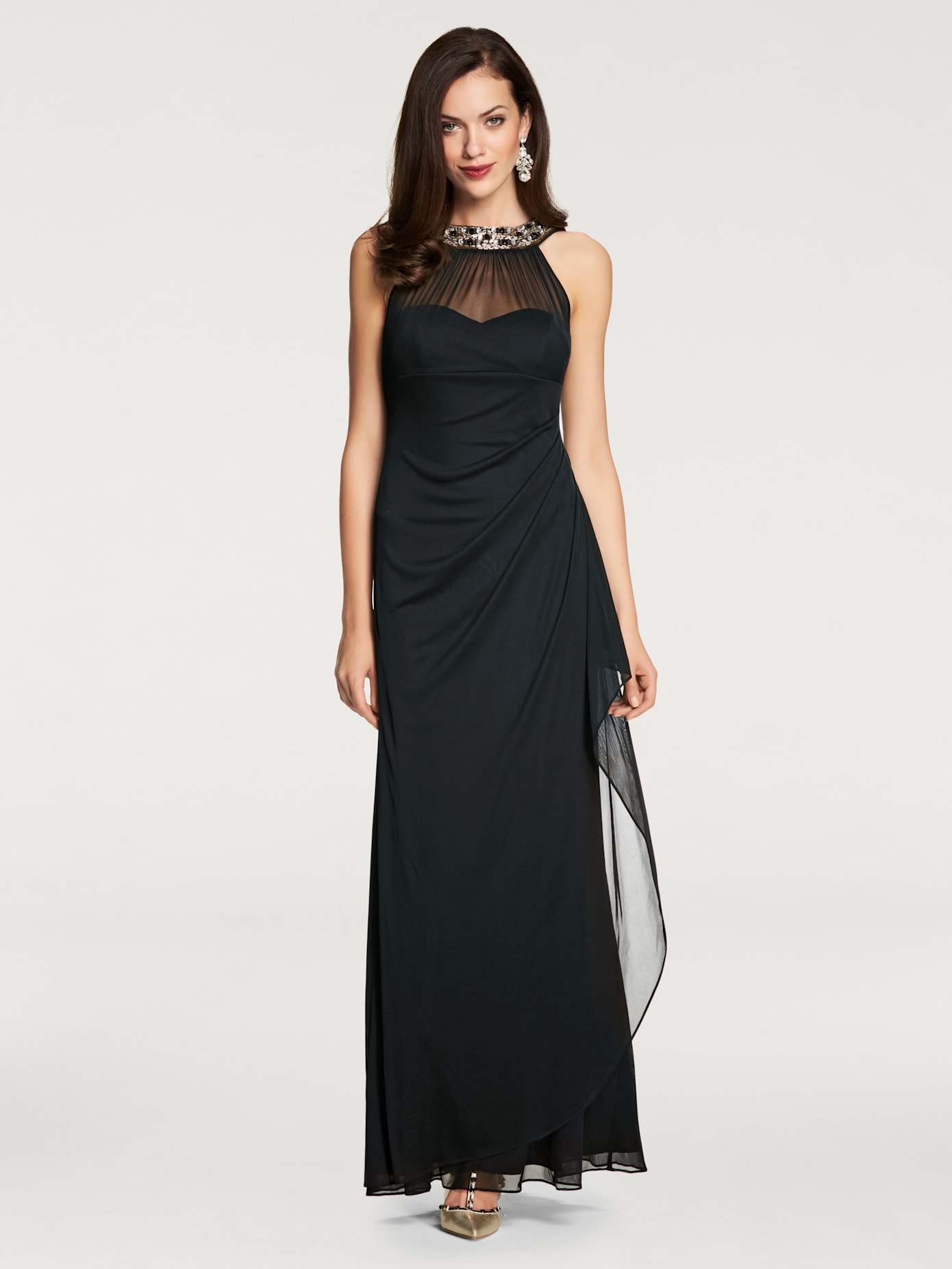 Robe de soirée élégant, empiècement tendance