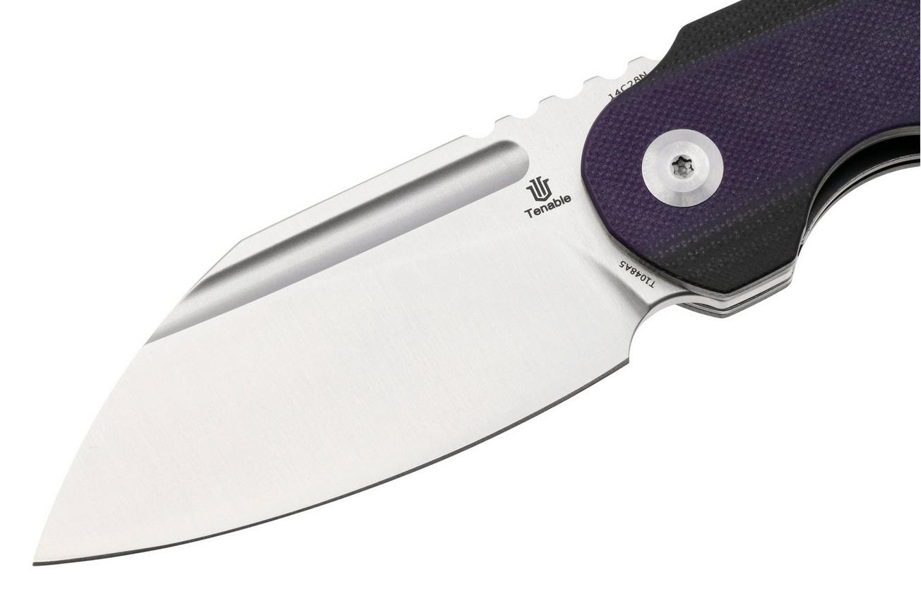 Tenable Knives Rafe L T1048A5 Satin 14C28N, Purple Black G10, zakmes, 4T5 design