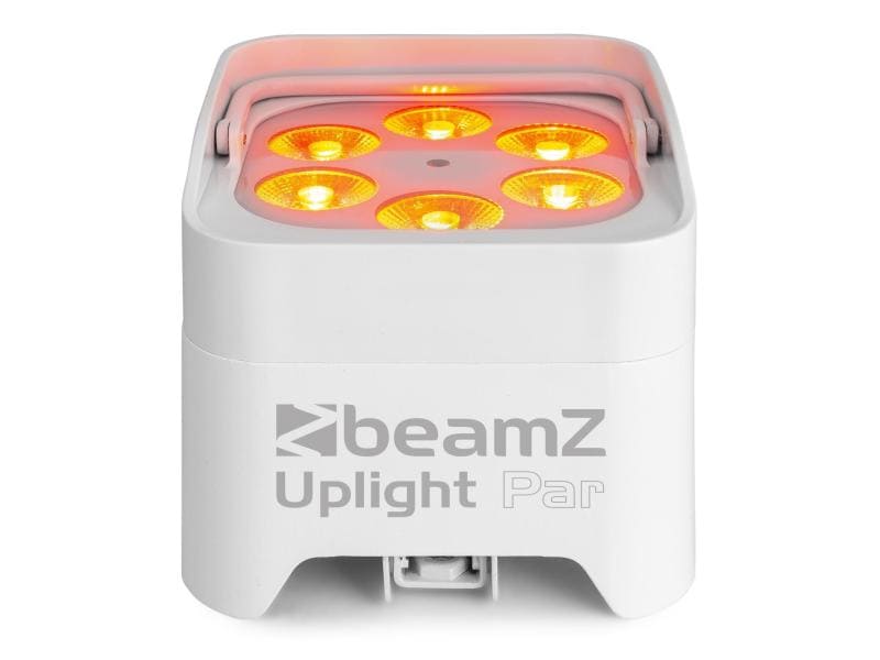 BeamZ Bodenstrahler BBP96SW Uplight Par Weiss Akkubetriebener LED-Bodenstrahler 6x 12W