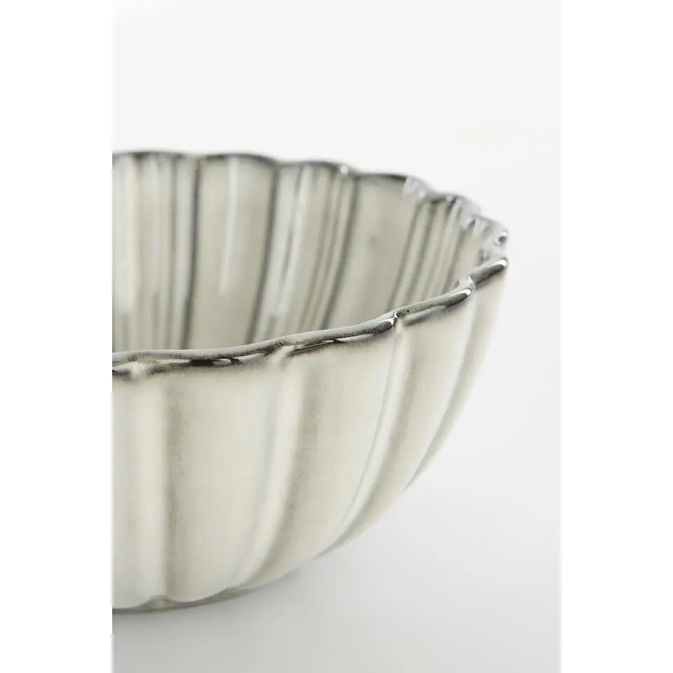 Mica Decorations Corfu Schaal - Set van 4 - Ø17 cm - Keramiek - Grijs