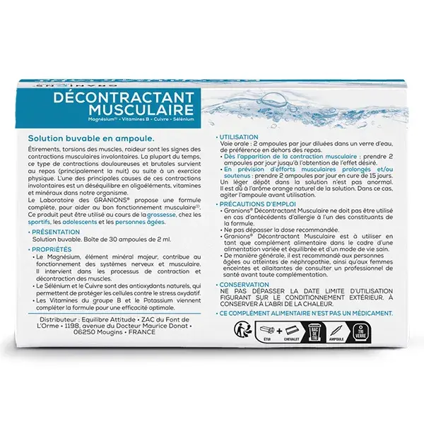Granions Relaxante Muscular - Alivia Dores Musculares - Pacote com 2 x 30 ampolas