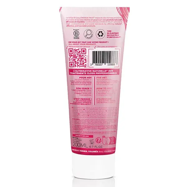 Energie Fruit Gloss Cereja - Máscara 2 em 1 - Sem silicone - Brilho intenso - 200ml