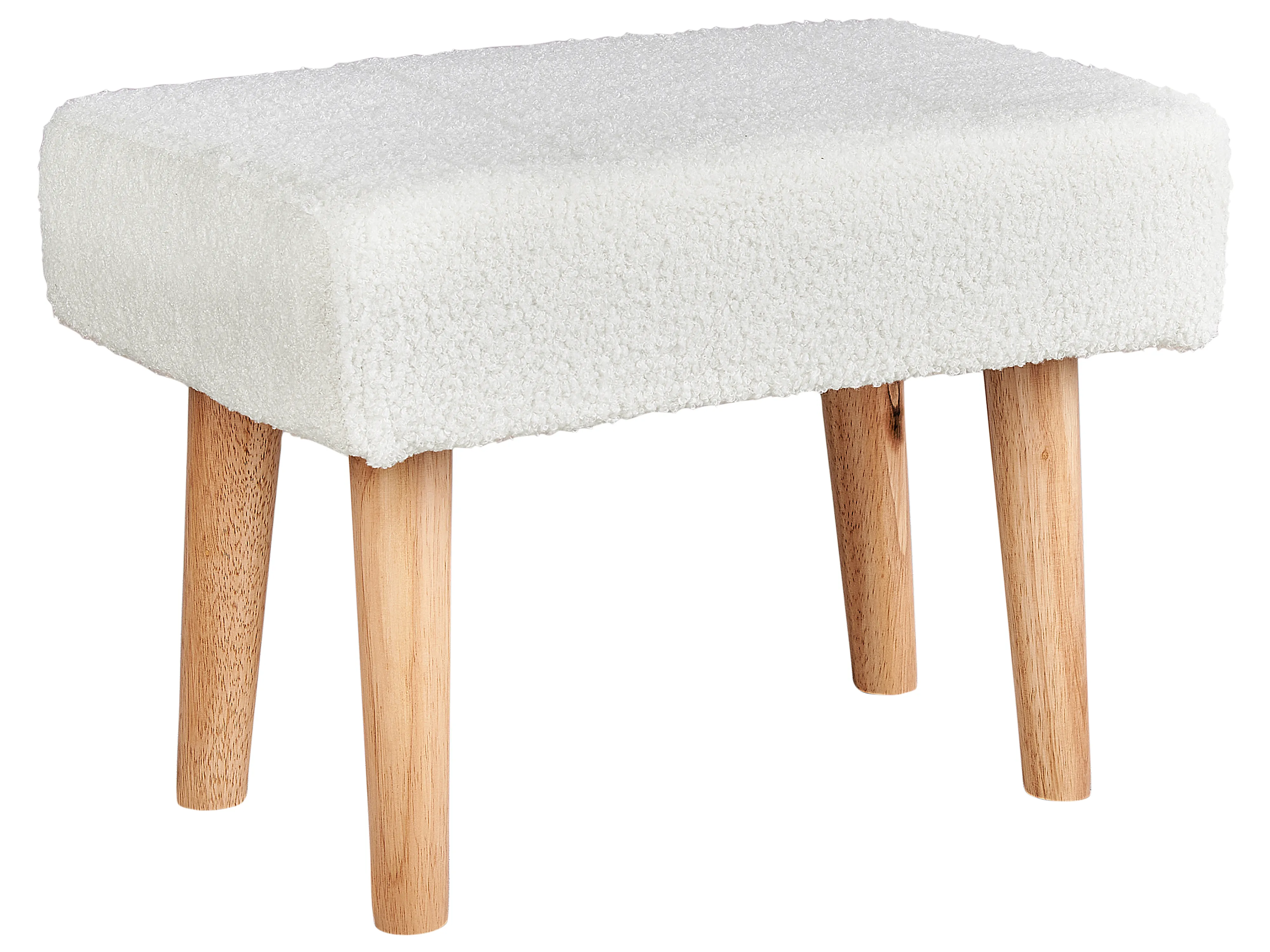 Hocker TAKOMA Bouclé Wit
