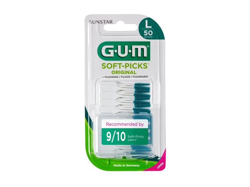 GUM Interdentalbürsten Original L 50 Stück Weiche und flexible Gummiborsten ohne Latex