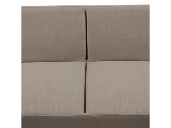 Canapé convertible 2 places en tissu beige YORK