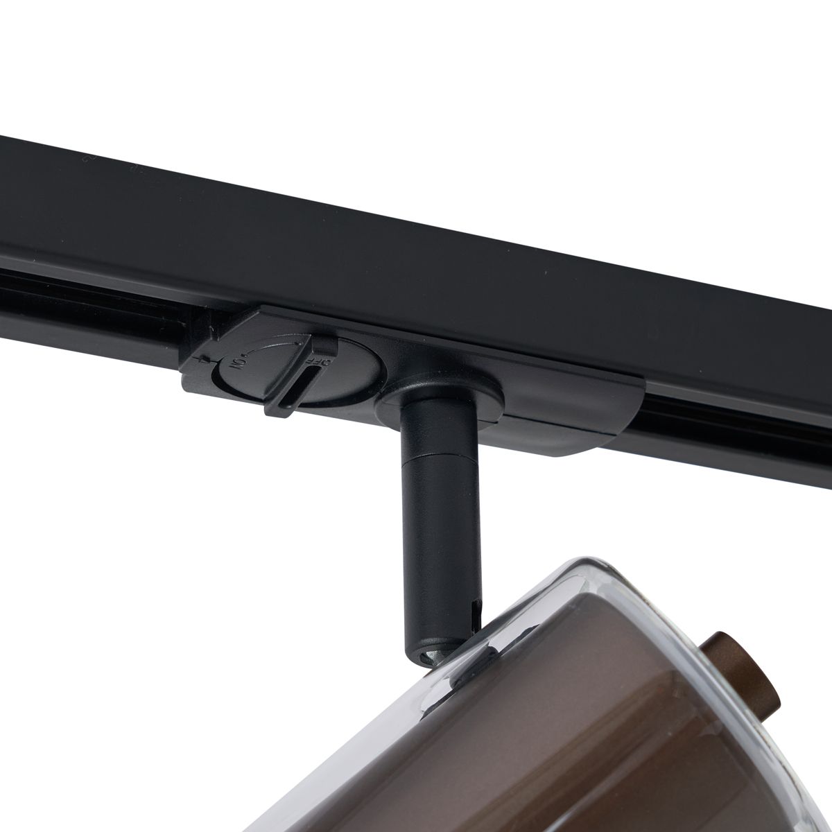 Moderne spot donker brons met helder glas voor railsysteem 1-fase - Iconic Lloyd
