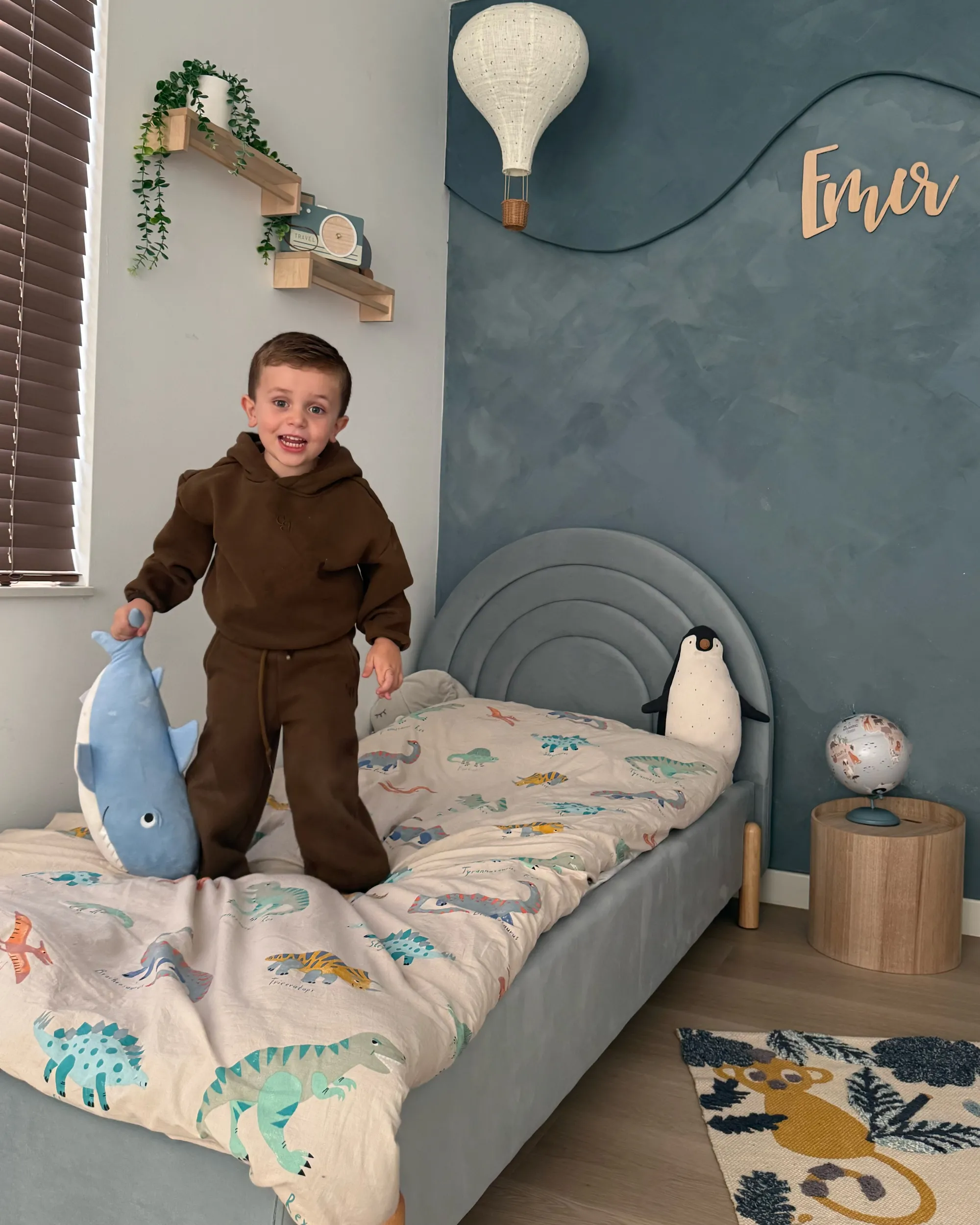 Kinderbed Fluweel ANET 90 x 200 cm Lichtblauw