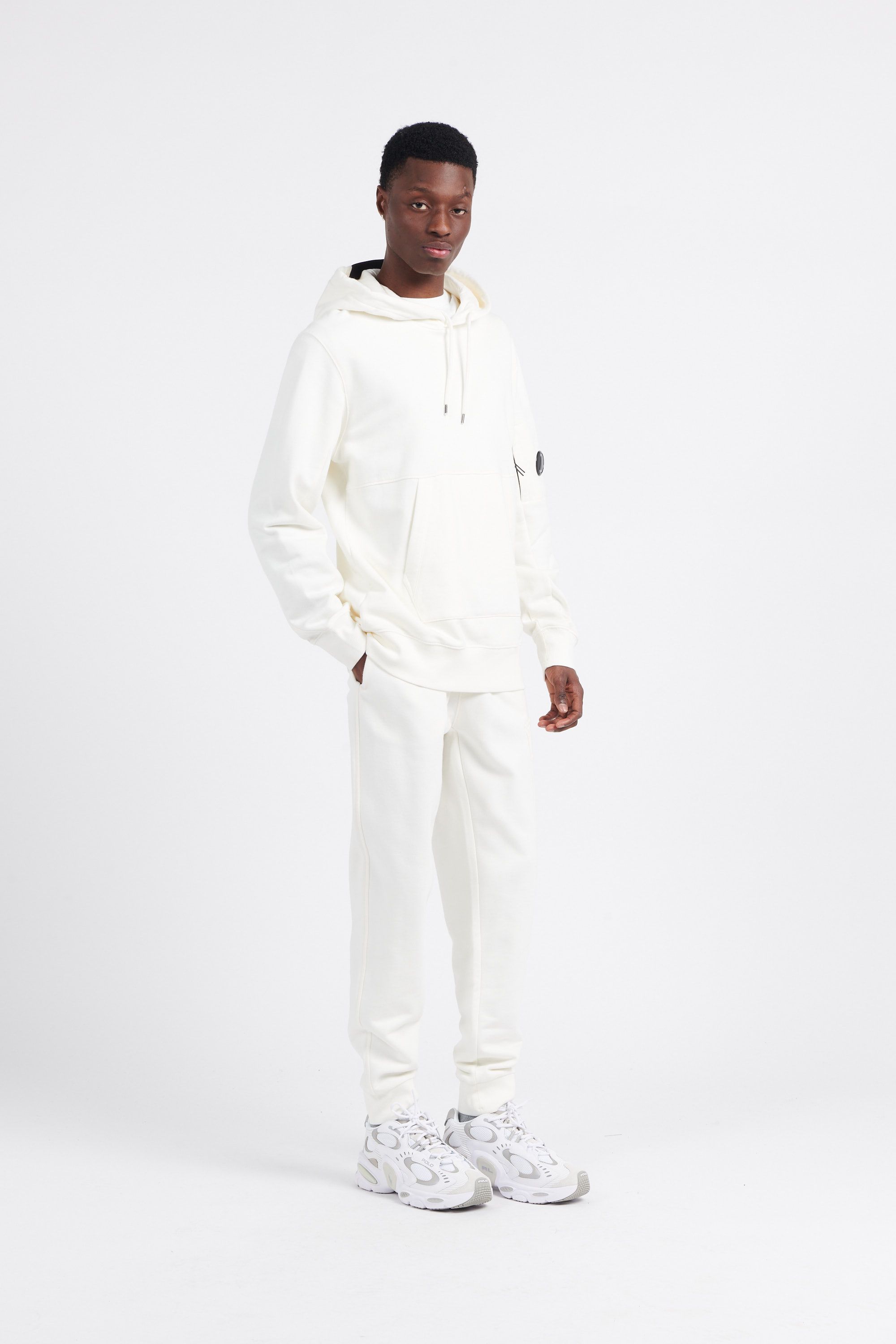 C.P. COMPANY Hoodie DIAGONAL RAISED FLEECE  Blanc
