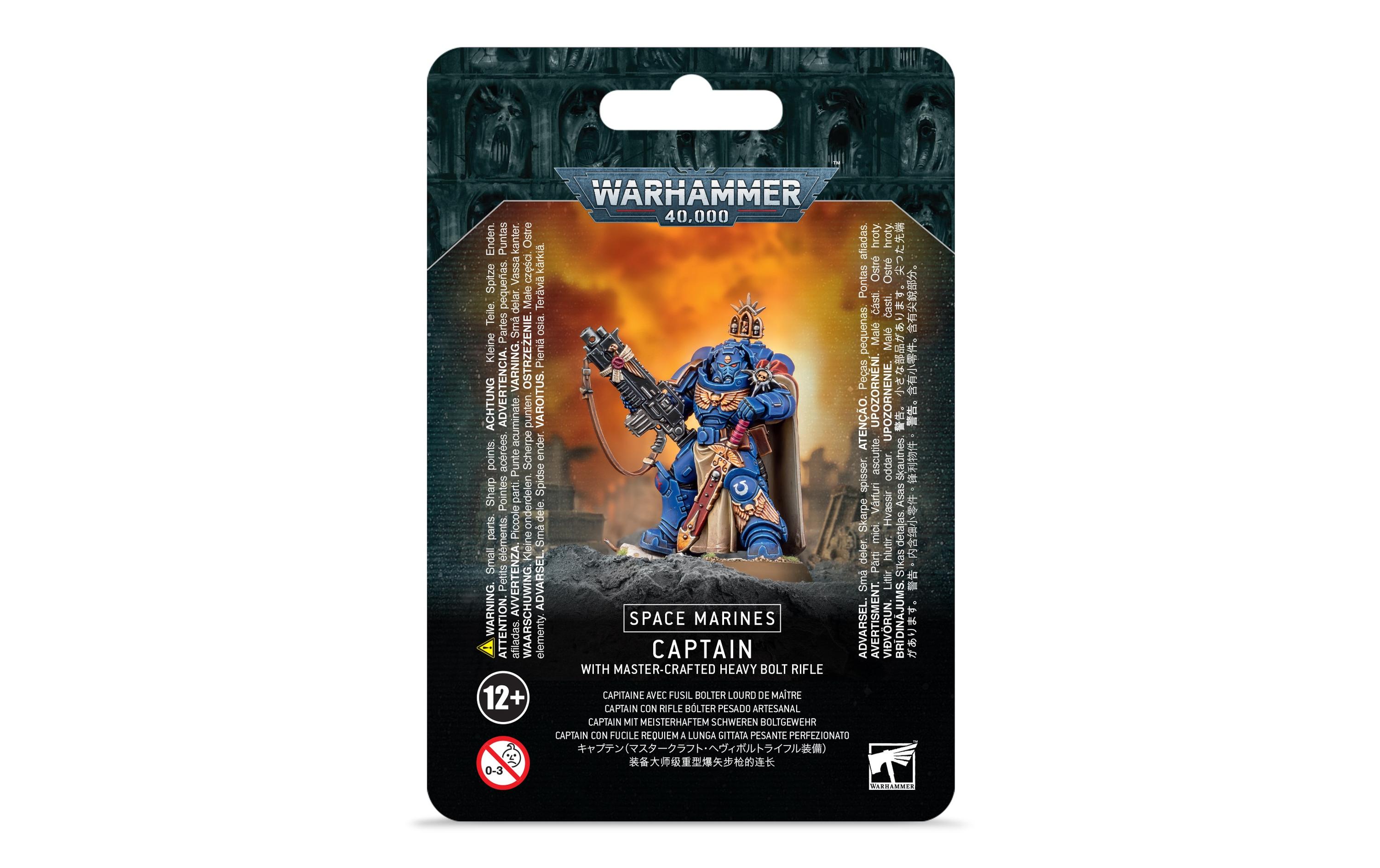Figur Warhammer 40.000 Captain mit schwerem BoltgewehrWarhammer 40K Captain with Master-crafted Heavy Bolt Rifle Bausatz