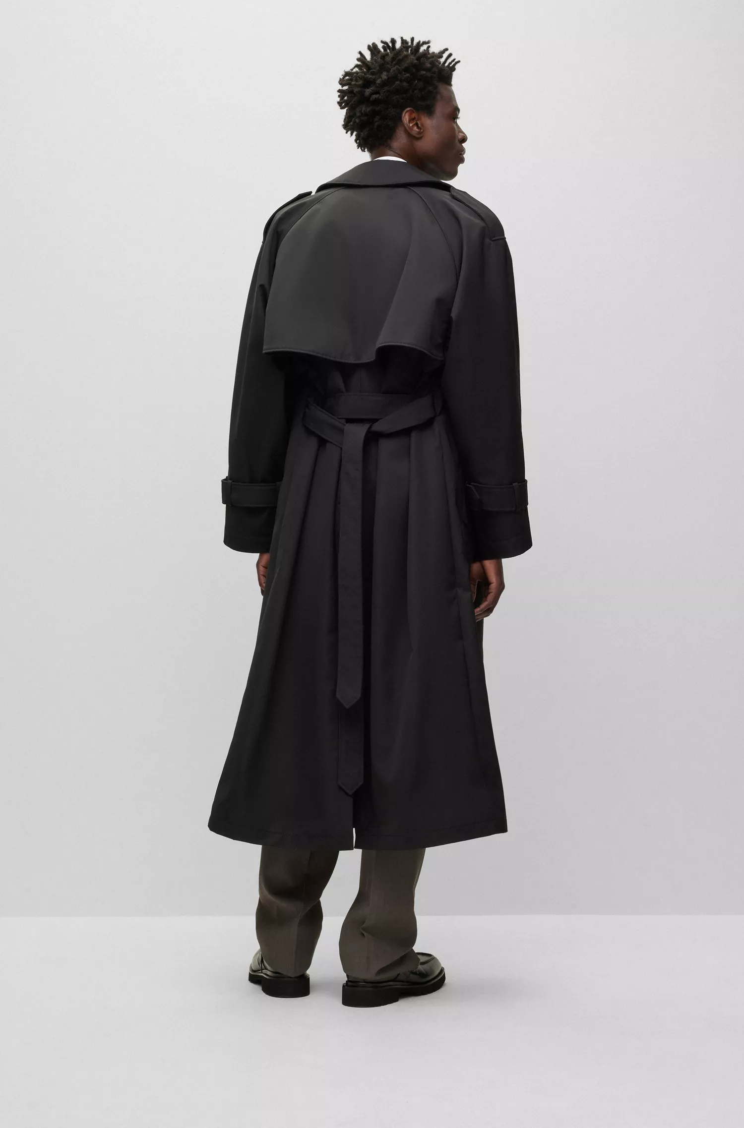 Trench coat BOSS Black-THE CHANGE com cinto removível