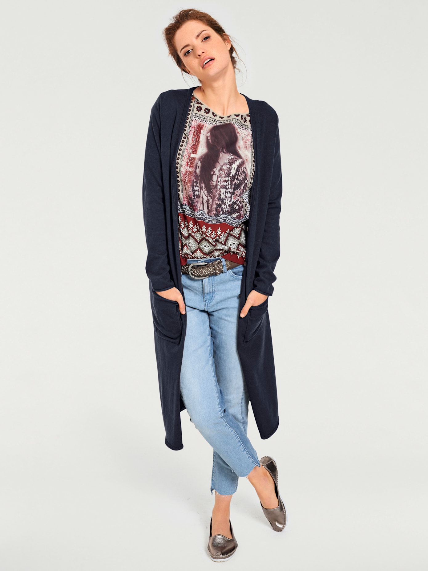 Veste longue en tricot look tendance