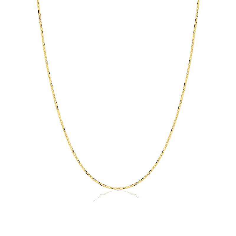 Chaîne mixte 40 cm - Forçat diamanté - Or 18 Carats - Largeur 0.85 mm