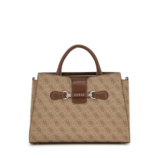 Guess Nolana Girlfriend Satchel, Latte Logo/Brown