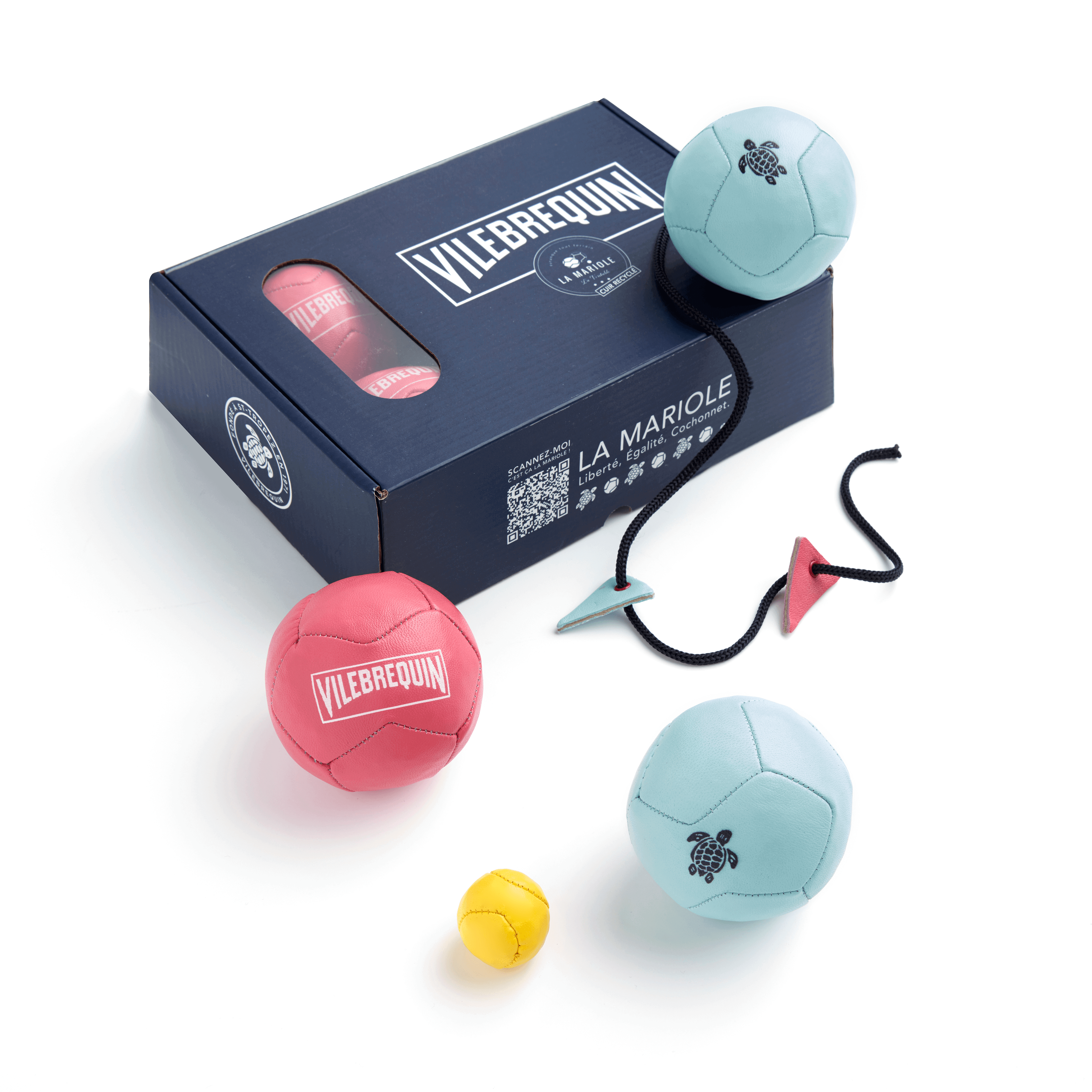 Packs jeu pétanque en cuir recyclé - Vilebrequin x La Mariole