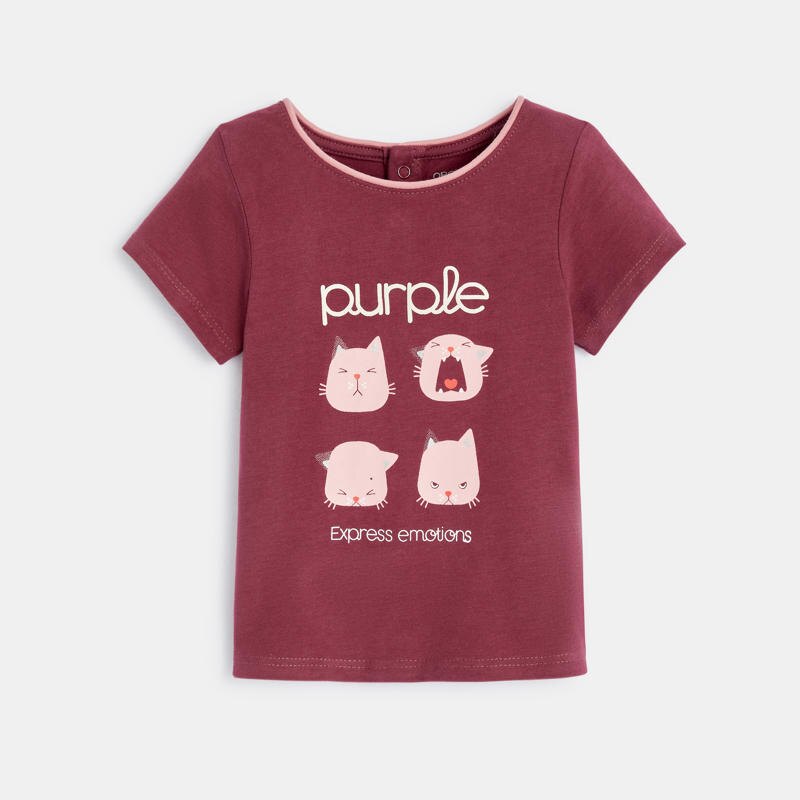 T-shirt Purple violet bébé fille Mauve Violet