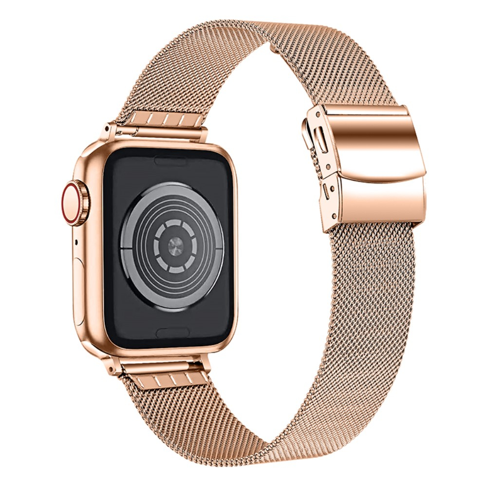 Apple Watch (42/41/40/38 mm) Edelstahl Milanaise Armband mit Butterfly Verschluss (Gelenkumfang: 175-250mm) - Roségold